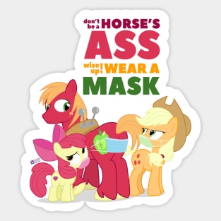 Don't Be A Horse, Wear A Mask Sticker